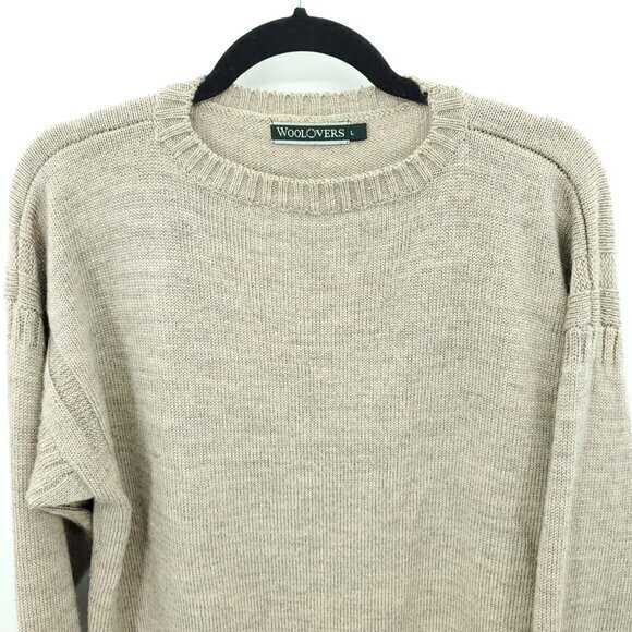 WooLovers 100% British Wool Crewneck Sweater L Tan - Picture 4 of 16